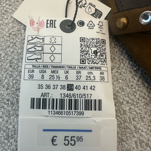 Zara Olive 1.6” Heeled Sandal with Stud Details NWT sz 39/ US 8 Valentino Style - Picture 13 of 16